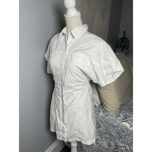 Abercrombie & Fitch White Shirt Dress XS Petite Button Front Casual - Picture 3 of 7